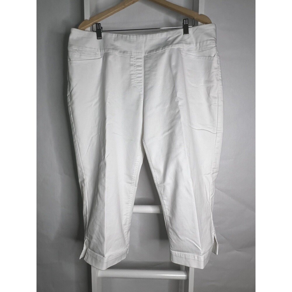 Westbound Woman 20W White Crop Pants Stretch Pockets 21 in Inseam Med Wt Fabric - Picture 14 of 14